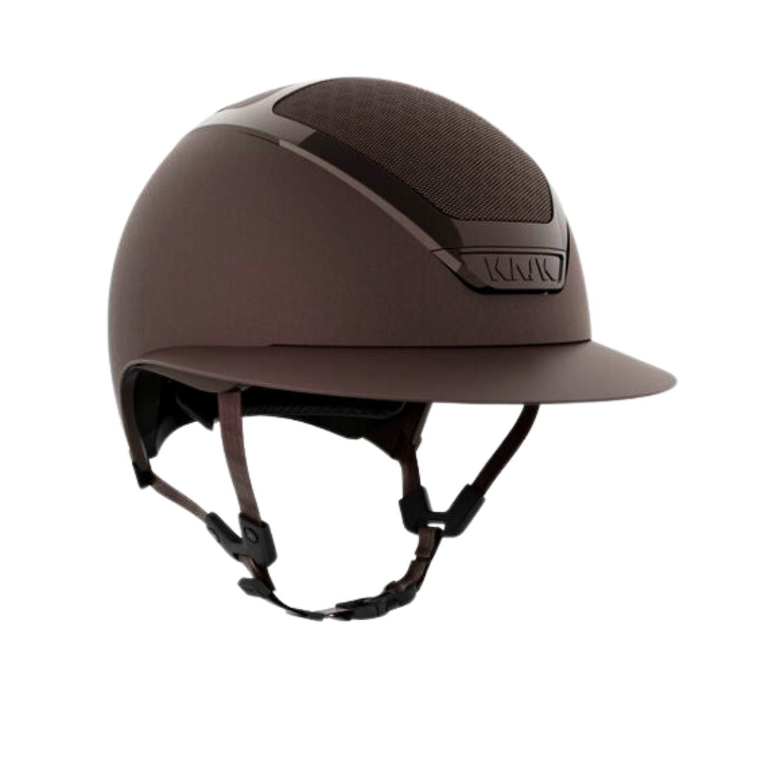 KASK Star Lady Chrome Equestrian Helmet - Brown; on white background | Wide Brim English Riding Helmets | Malvern Saddlery