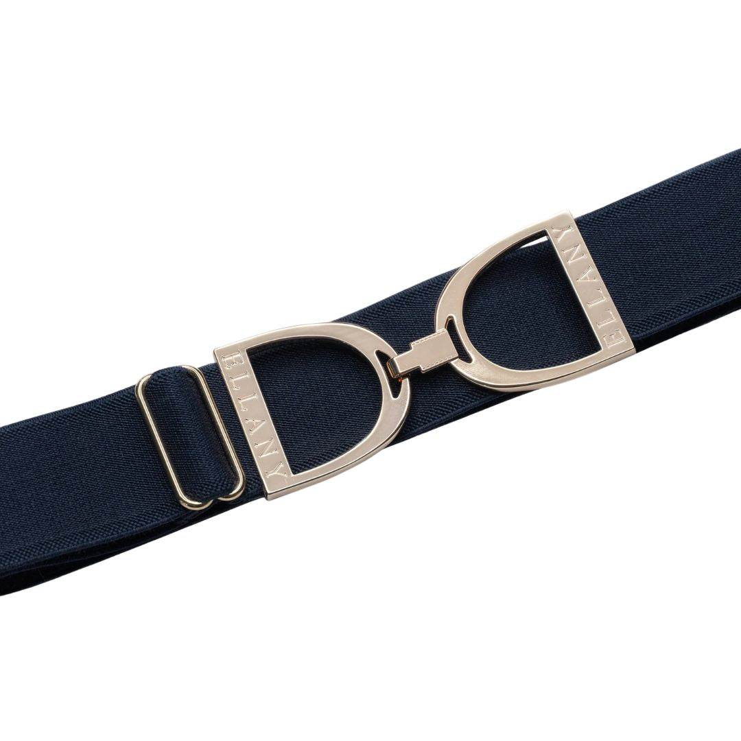 Ellany Stirrup Belt - 1.5" - Navy with gold buckle | Malvern Saddlery
