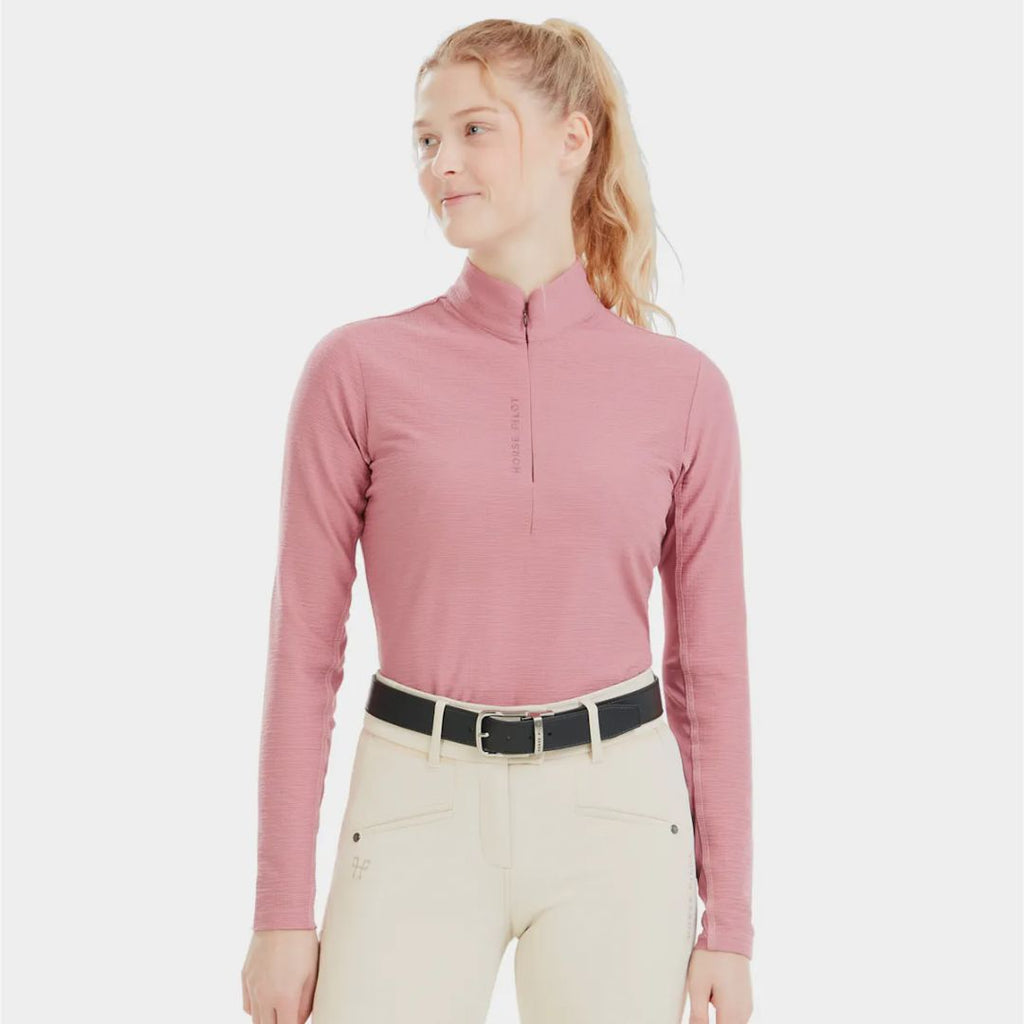 Horse Pilot Suntech Half-Zip Long Sleeve Shirt - Mesa Pink | Malvern Saddlery