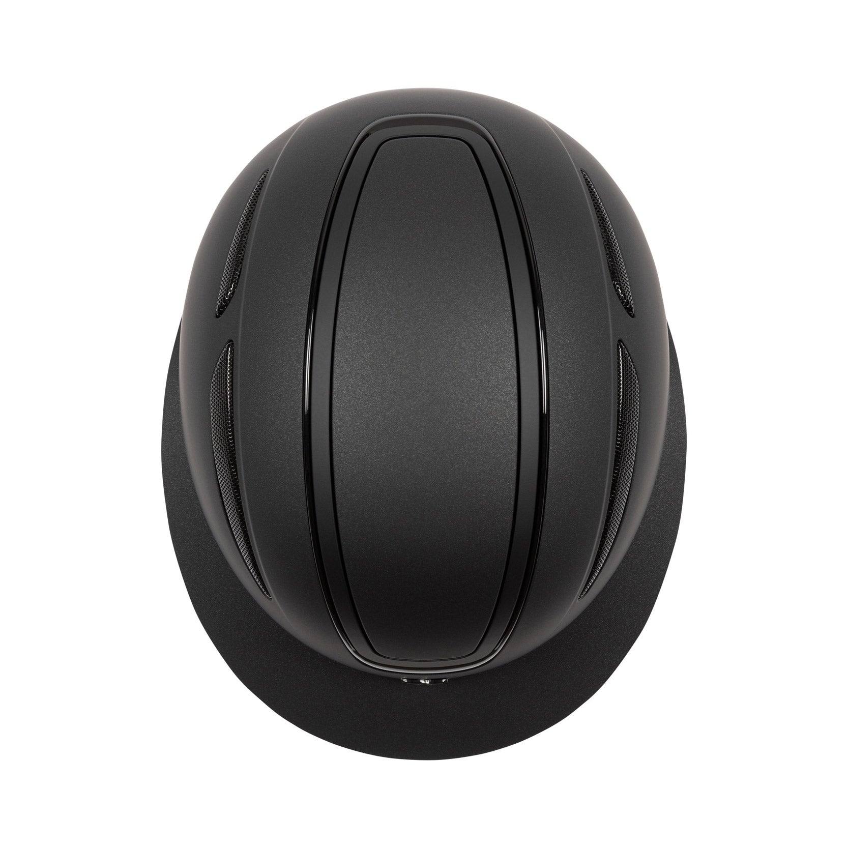 Tipperary Oxford Shimmer MIPS® Wide Brim Helmet - Black with Matte/Gloss trim; top view, white background | Equestrian Helmets | Malvern Saddlery