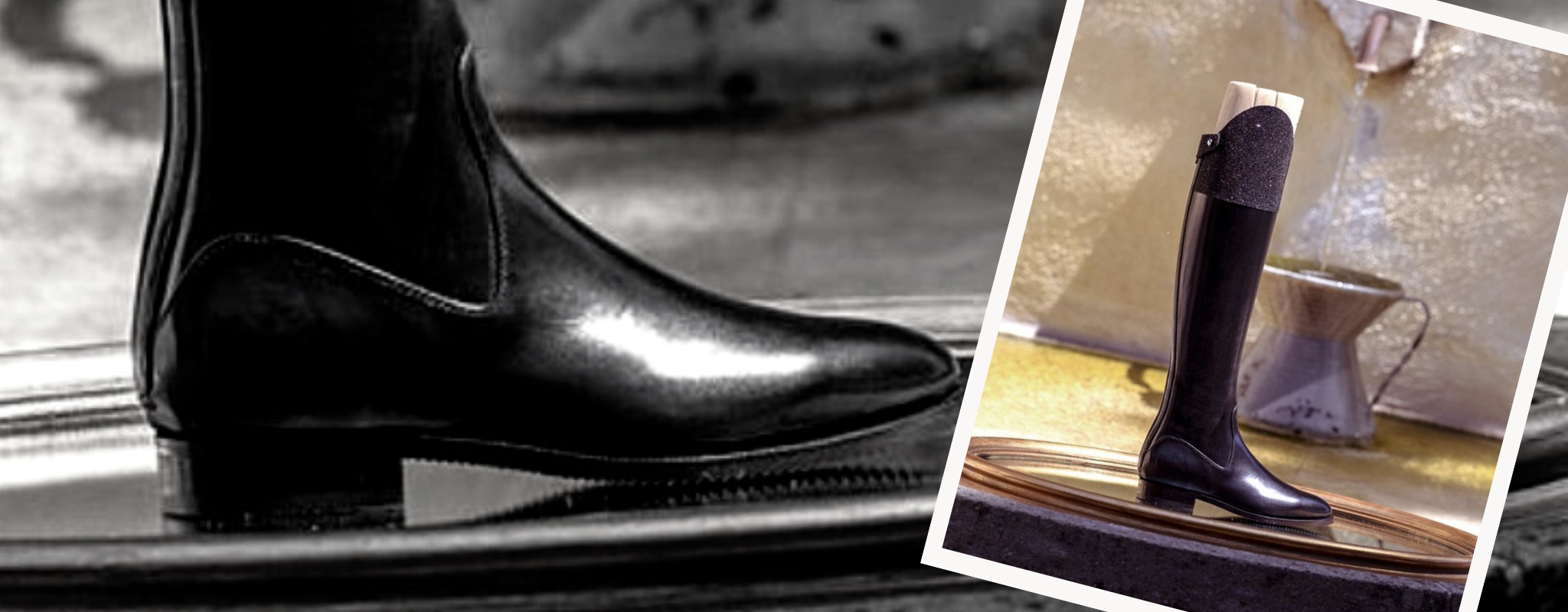 Tucci Boots - black boot with custom details - cuff, crystals | Malvern Saddlery