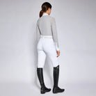 Cavalleria Toscana Ladies Perforated Competition Shirt - Gray, back view | Equestrian Show Shirts | Malvern Saddlery