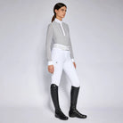 Cavalleria Toscana Ladies Perforated Competition Shirt - Gray | Equestrian Show Shirts | Malvern Saddlery