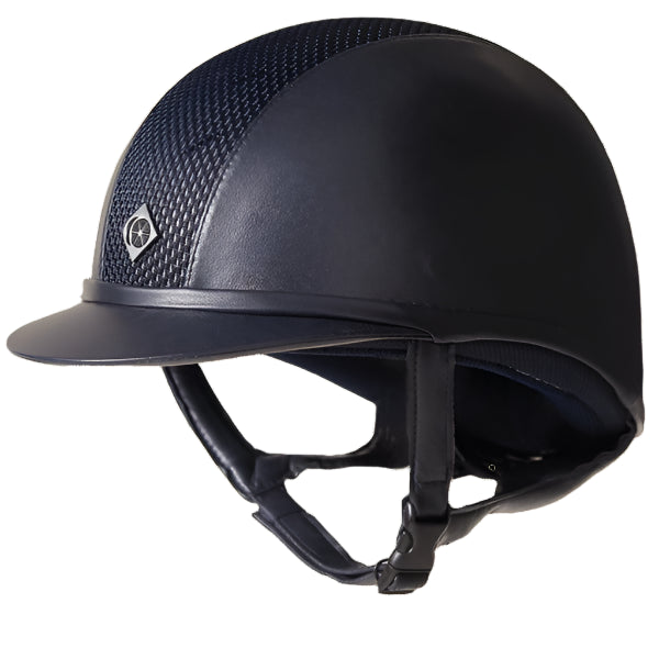 Charles Owen Ayr8 Plus Leather Look Equestrian Helmet - Navy | Malvern Saddlery