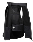 Charles Owen Eclipse Back Protector - Black; front open showing inner adjustable belt; shown on white background | Equestrian Protective Vests | Malvern Saddlery