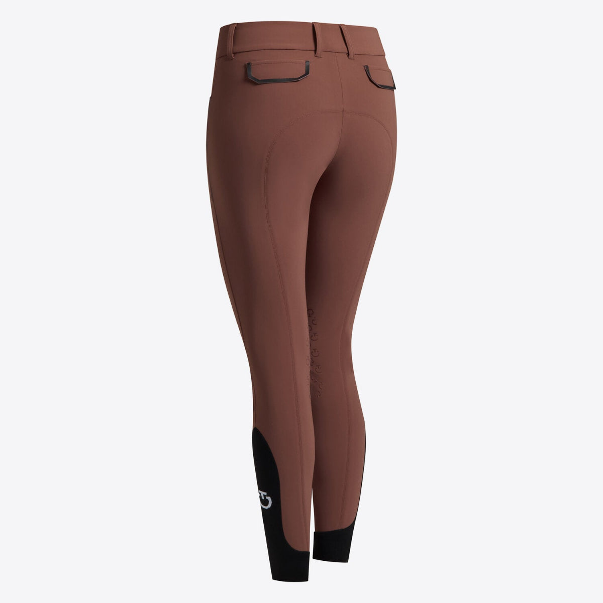 Cavalleria Toscana High Waist Knee Grip Women's Breeches - Mink Brown with Black accents; back view | English Riding Pants | Malvern Saddlery