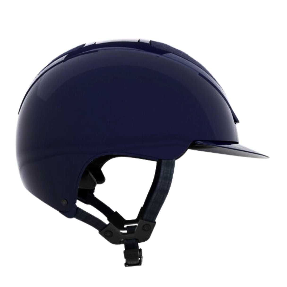 Kask Equestrian Dogma Pure Shine Helmet - Atlantic Blue; side view on white background | Standard Brim Helmets | Malvern Saddlery
