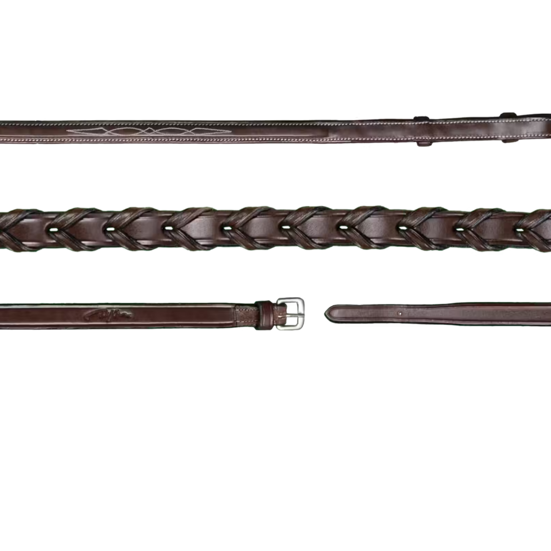 Dy'on Hunter Collection Laced Reins - 5/8" - Brown | Bridle Accessories | Malvern Saddlery