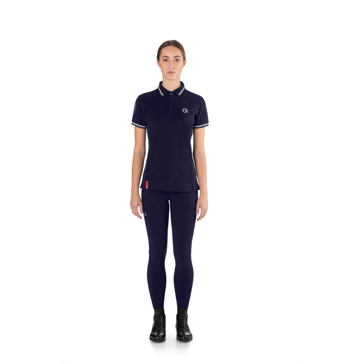 EGO7 Women's Air Polo Shirt - Navy, front | Malvern Saddlery