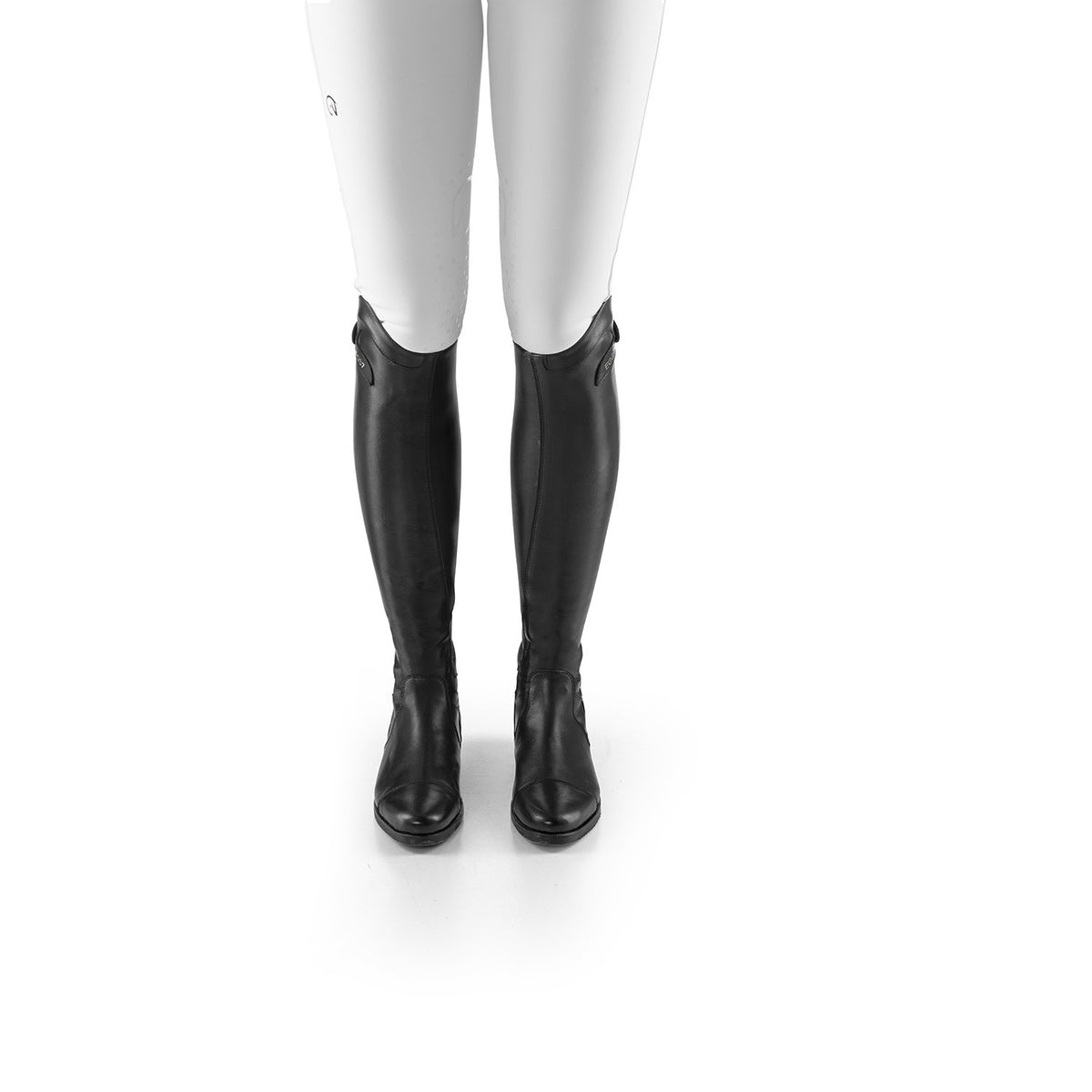 EGO7 Aries Dress Boot - Black, front view on rider | Malvern Saddlery