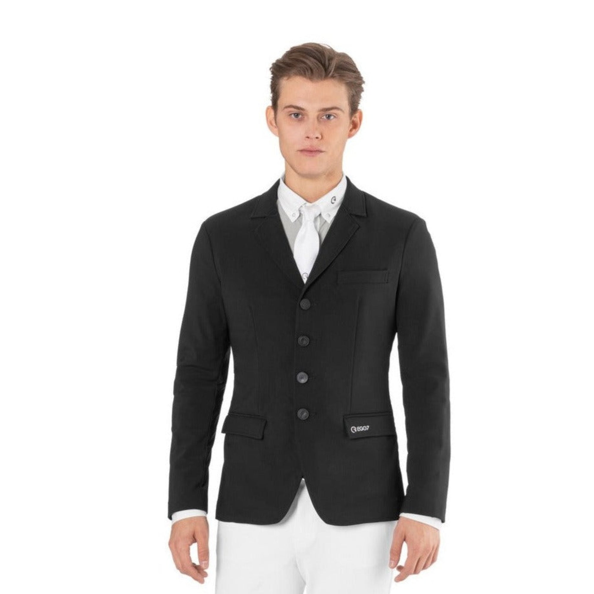 EGO7 Be Air Men's Show Jacket in black tailored for show jumping, dressage, and eventing