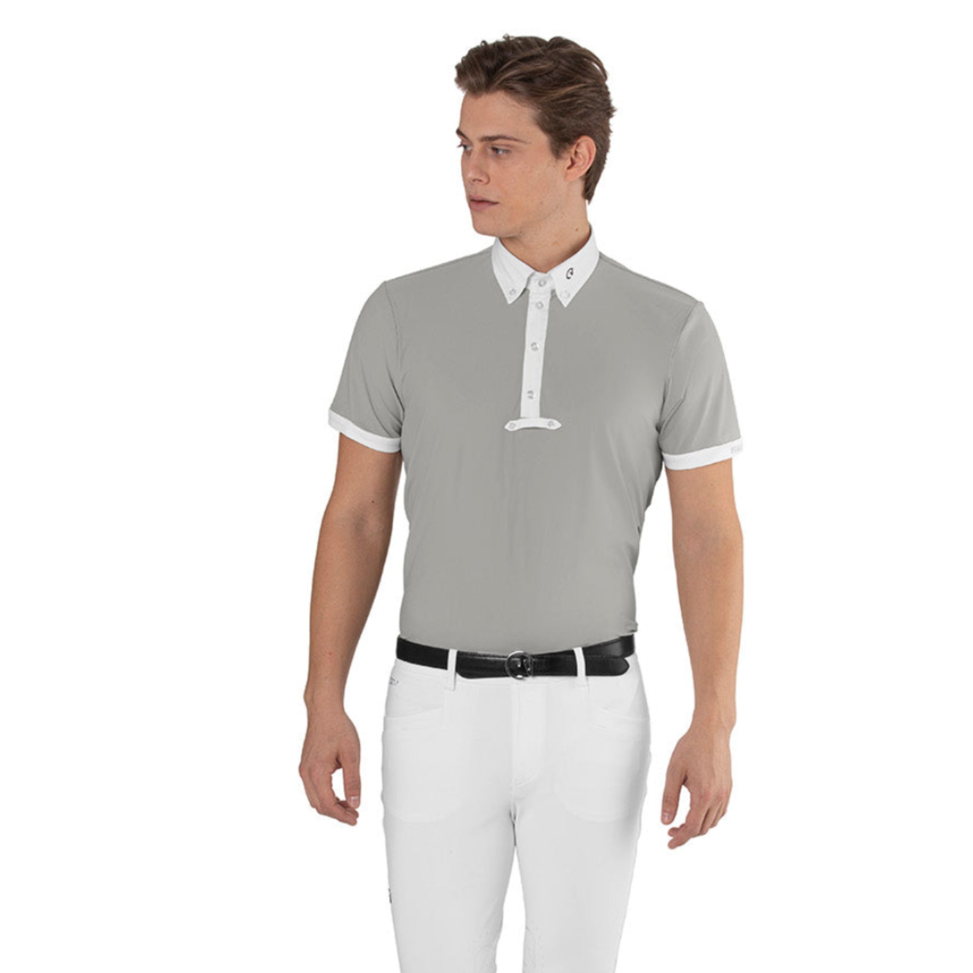 EGO7 MC men's short sleeve show shirt in Ice Grey front view