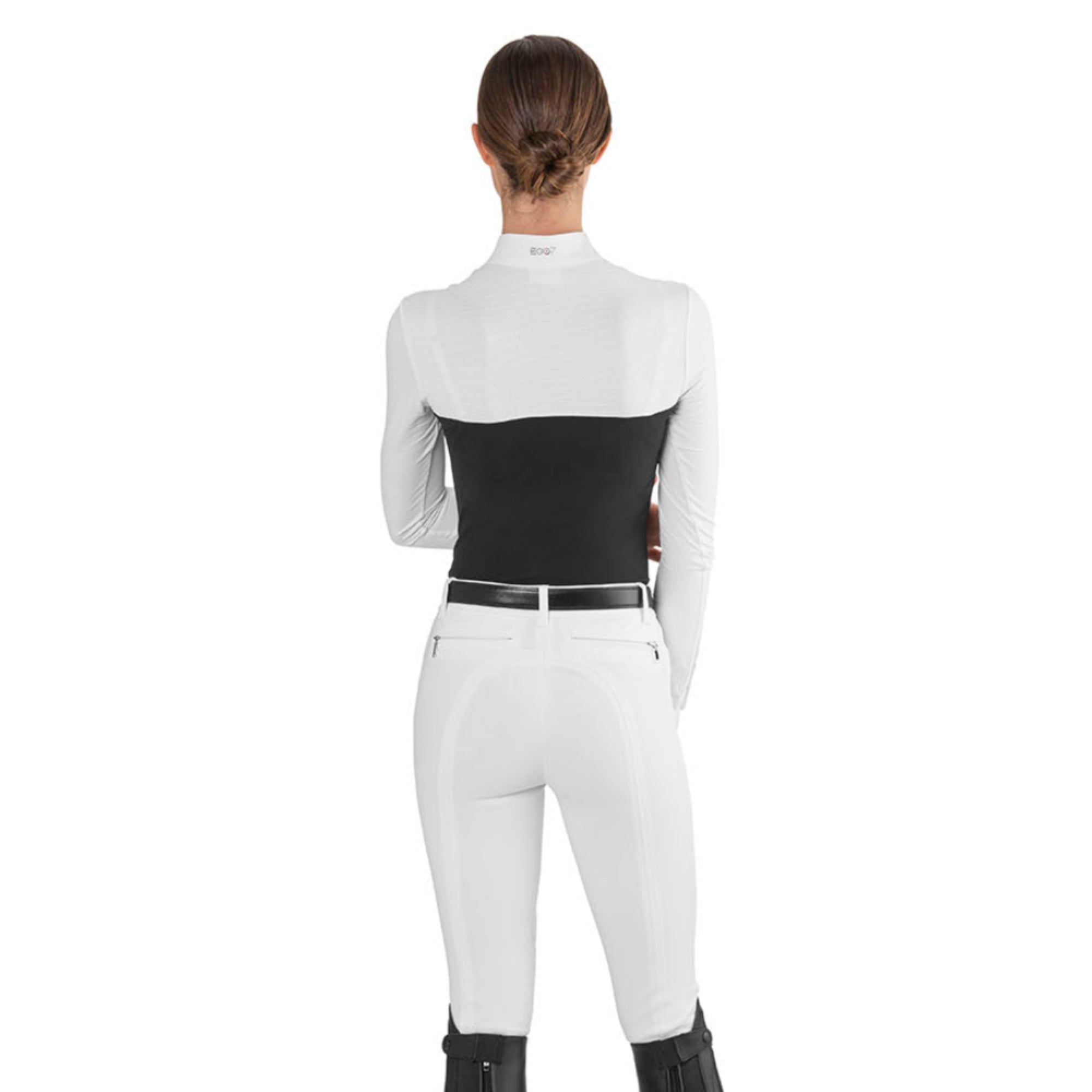 EGO7 Mesh women's long sleeve show shirt in black back view