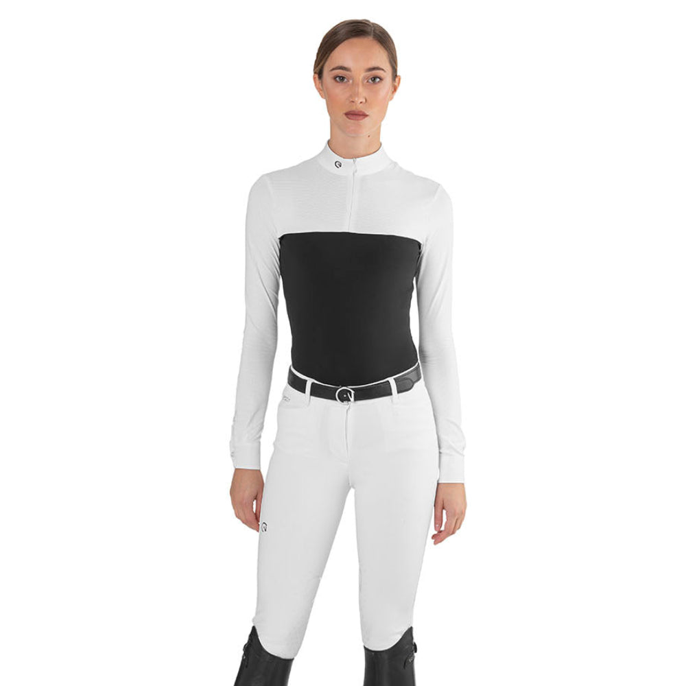 EGO7 Mesh women's long sleeve show shirt in black