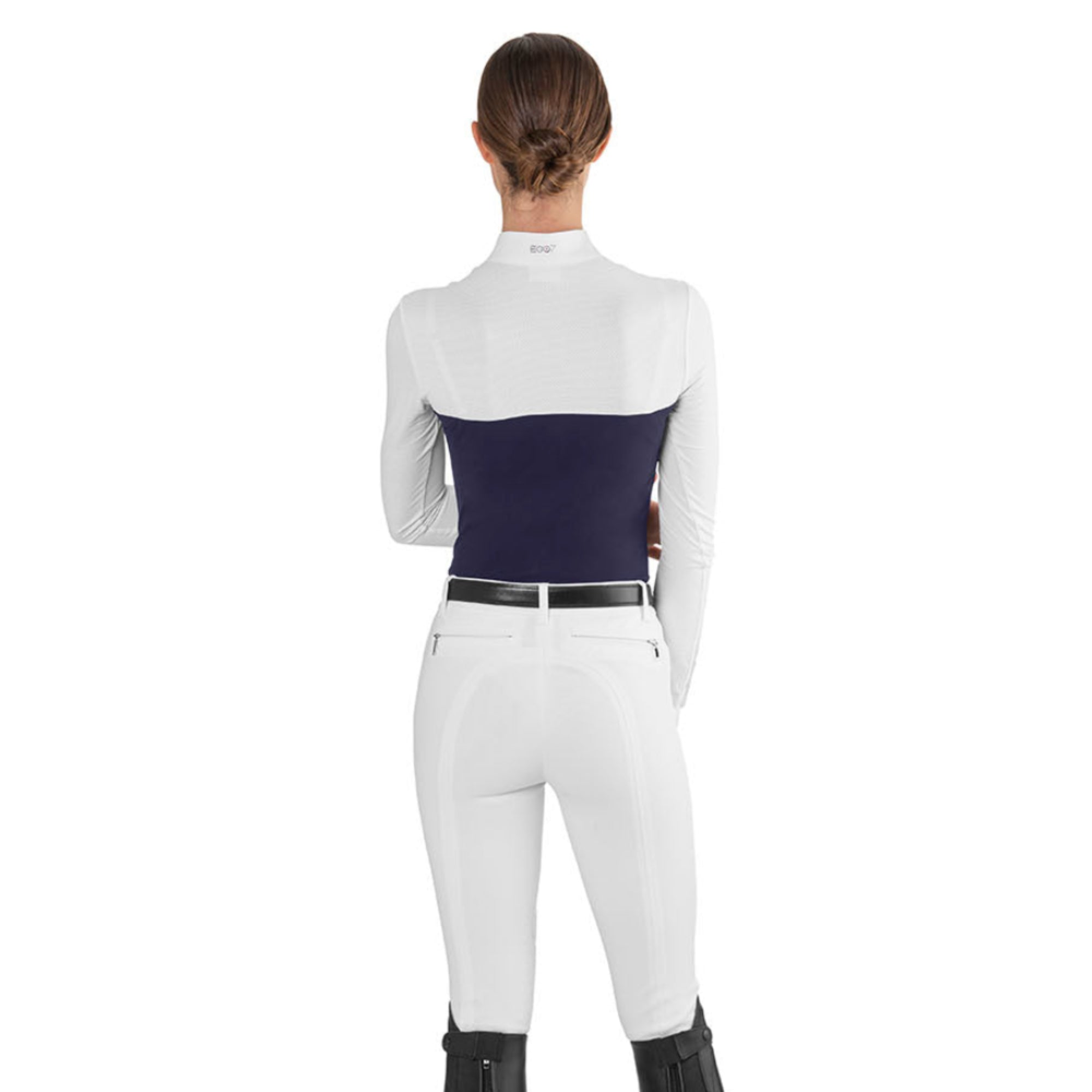 EGO7 Mesh women's long sleeve show shirt in navy back view