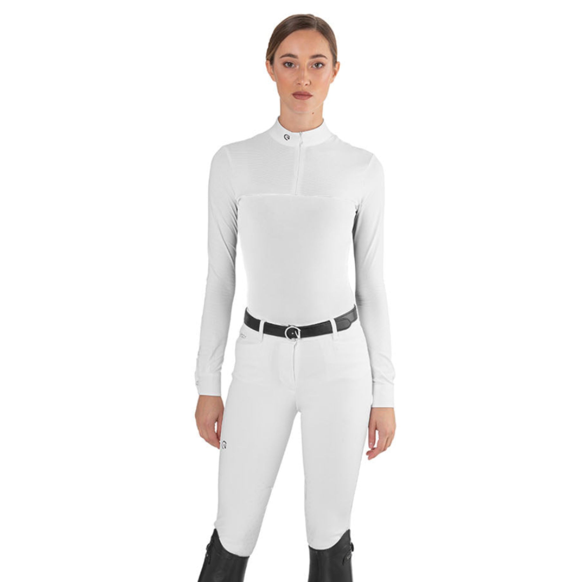 EGO7 Mesh women's long sleeve show shirt in white