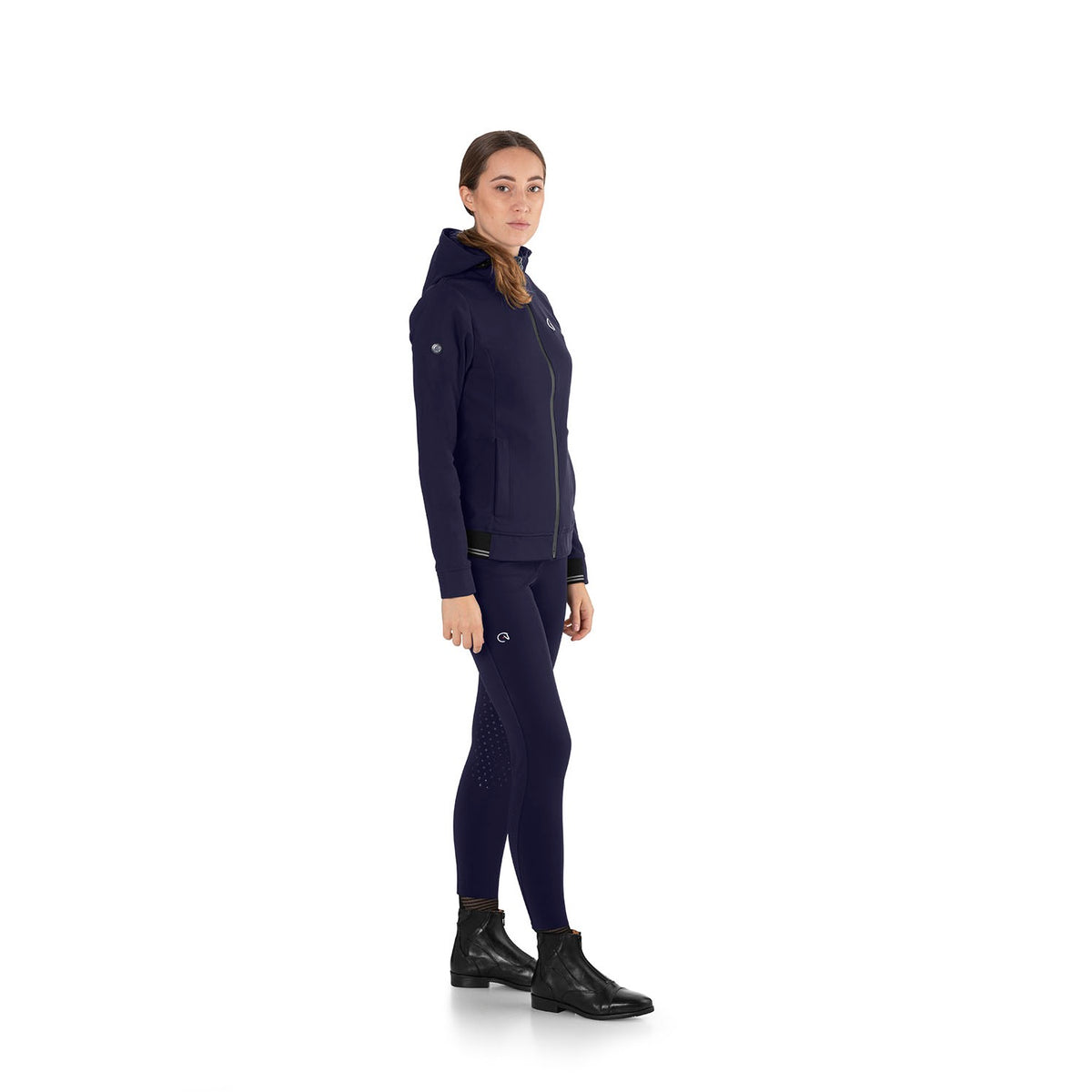EGO7 Women's Hoodie Jacket - Navy, side | Malvern Saddlery