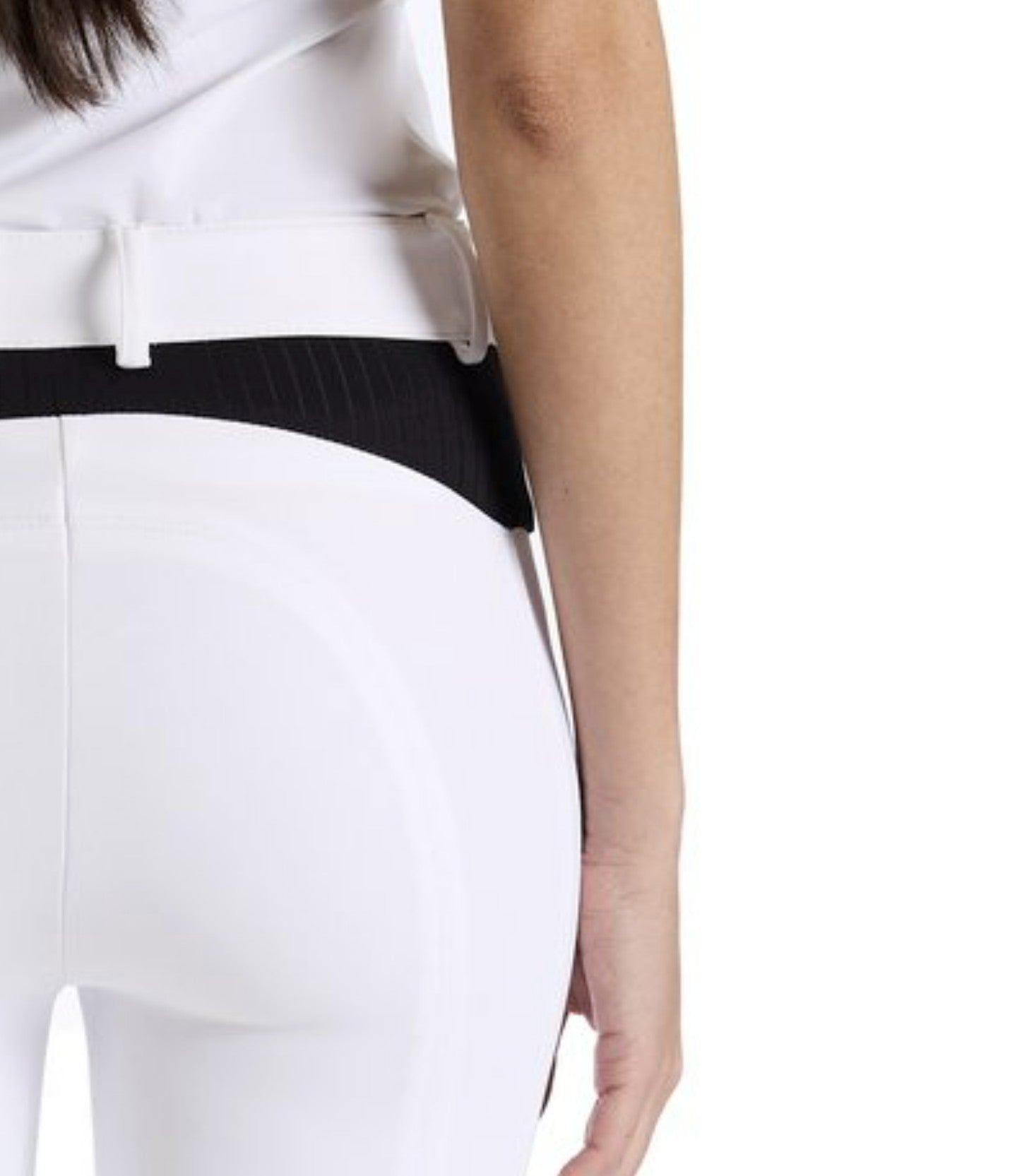 Ego 7 Ribbed Detail Knee Grip Jumper Breech - White/Black | Malvern Saddlery