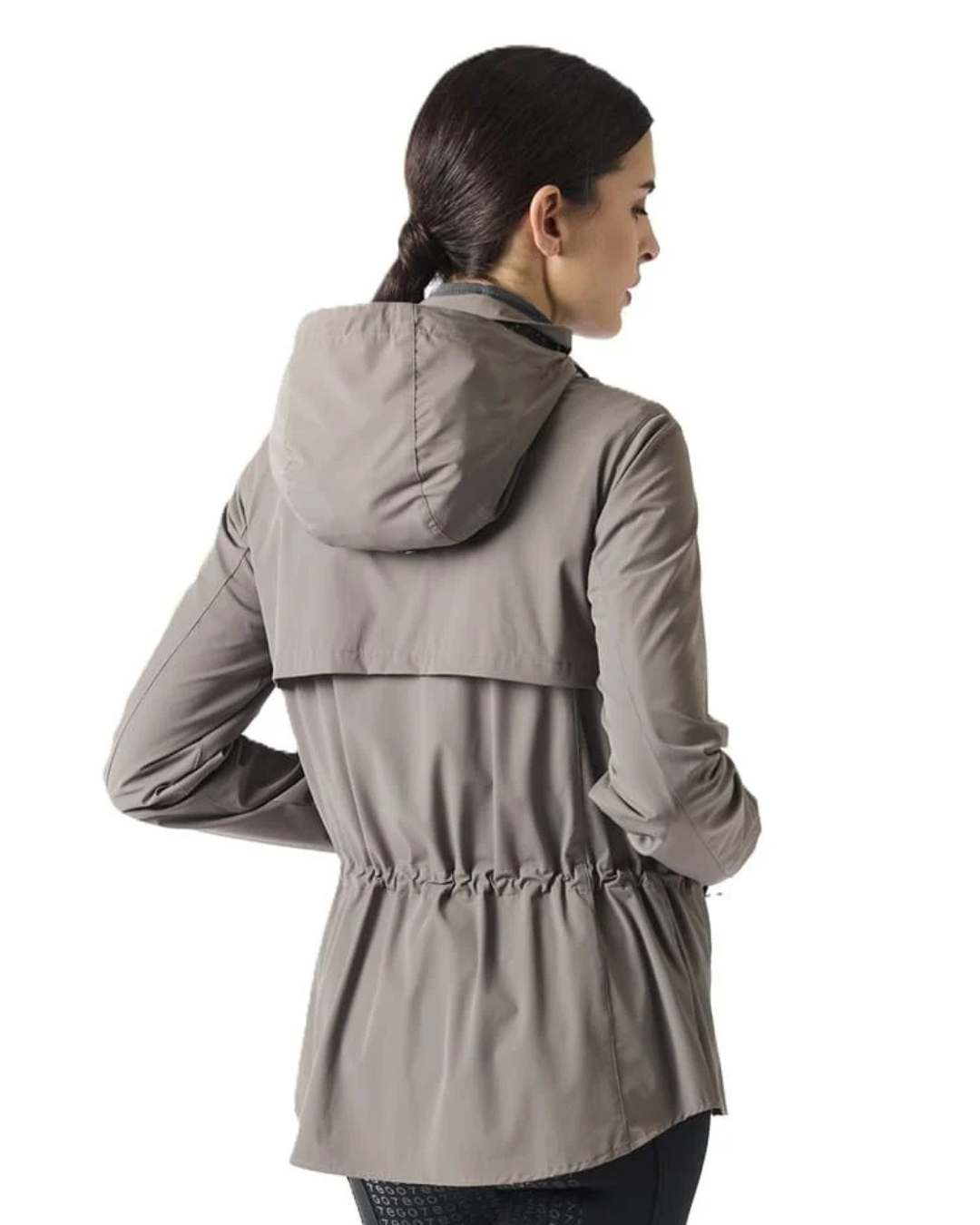 EGO7 Windcheater Jacket - Turtledove, back view with waist cinched | Ladies Outerwear | Malvern Saddlery