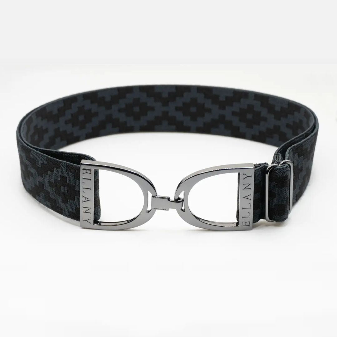 Ellany Stirrup Elastic Belt - 1.5" - Charcoal Polo/Gunmetal | Malvern Saddlery