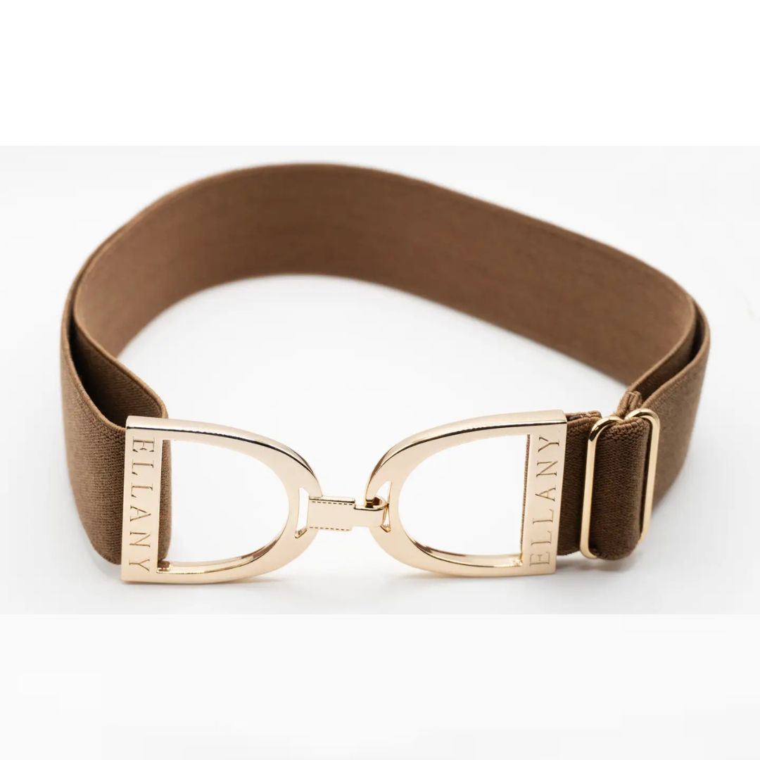 Ellany Stirrup Elastic Belt - 1.5" - Toffee/Gold | Malvern Saddlery