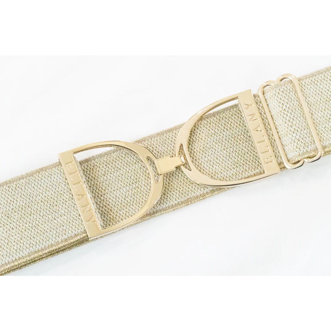 Ellany Elastic Stirrup Belts - 2" wide - Dakota Sand with Gold Buckle | Malvern Saddlery