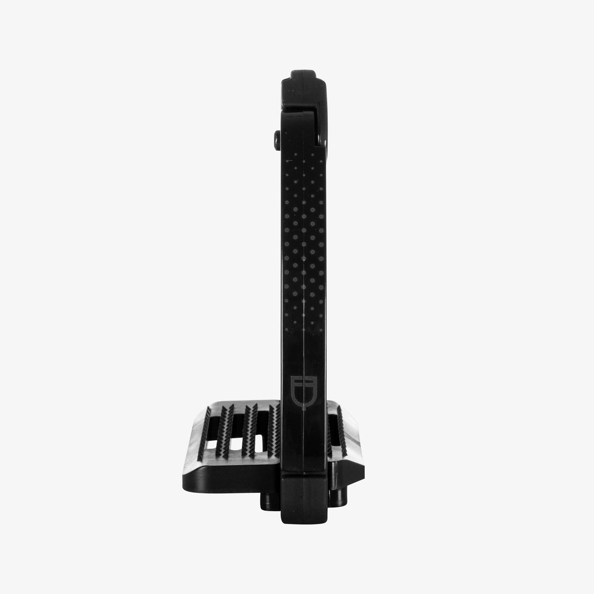 Equestro Junior Safety Stirrups in Total Black side view