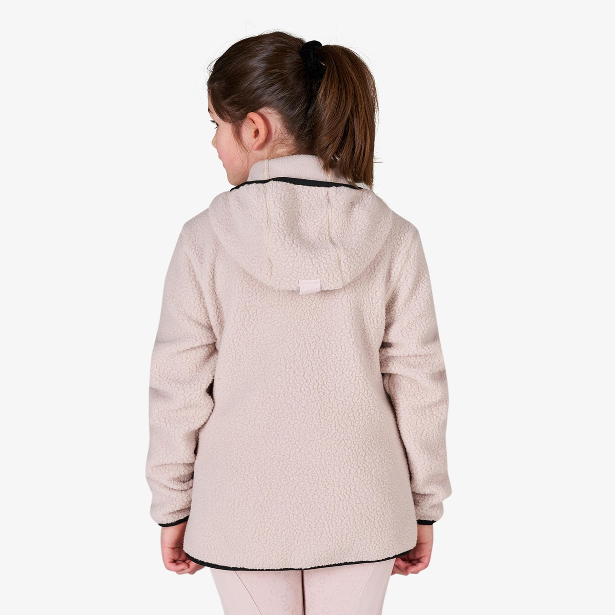 Equestro Kids' Unisex Teddy Fleece Zip Hoodie in Hushed Violet back view