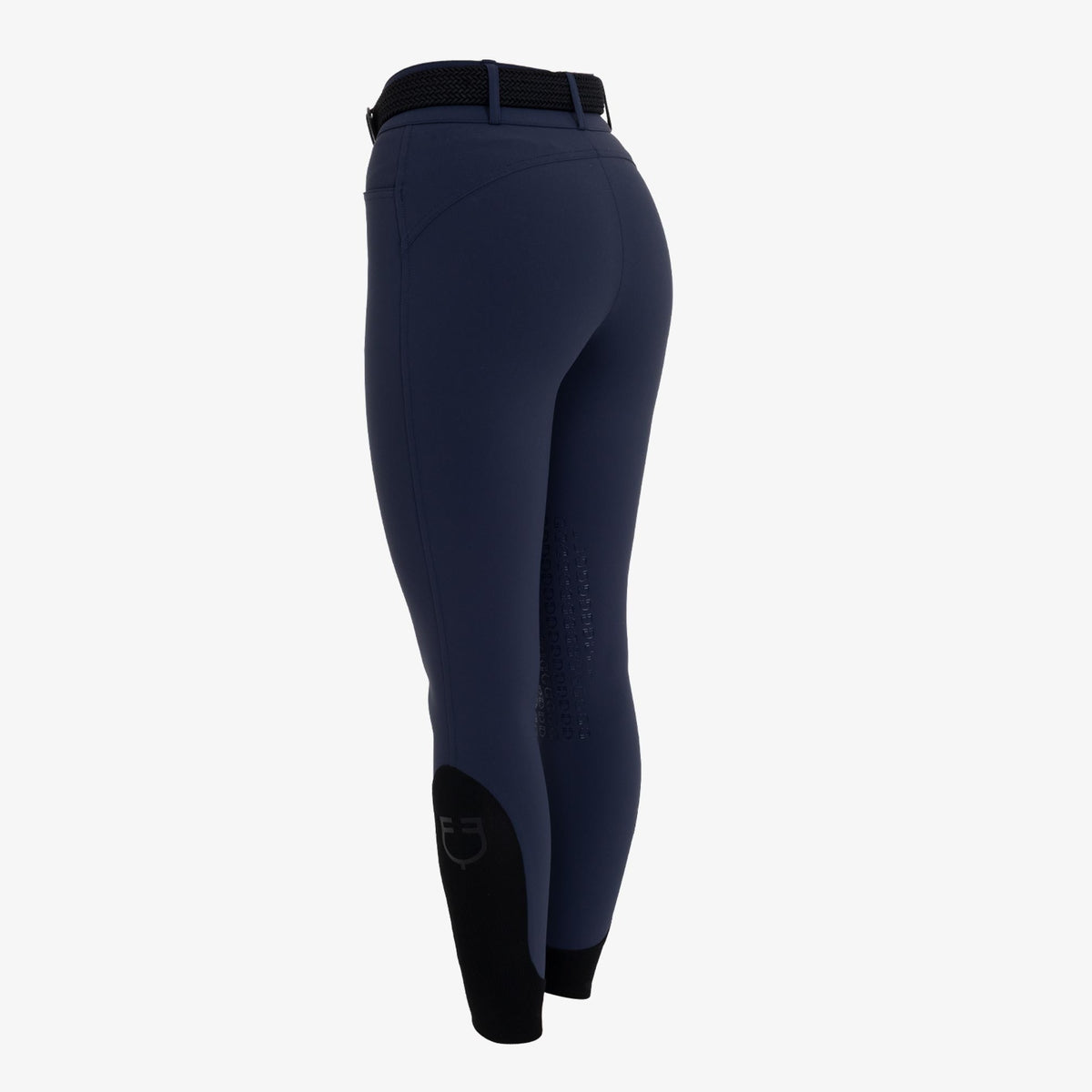 Equestro Women's Hunter Knee Grip Breeches - Navy, back | Malvern Saddlery