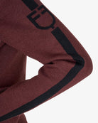 Equestro Hybrid Knit Jacket - Wine;  detail of left arm shown on women on white background | Women's Outerwear | Malvern Saddlery