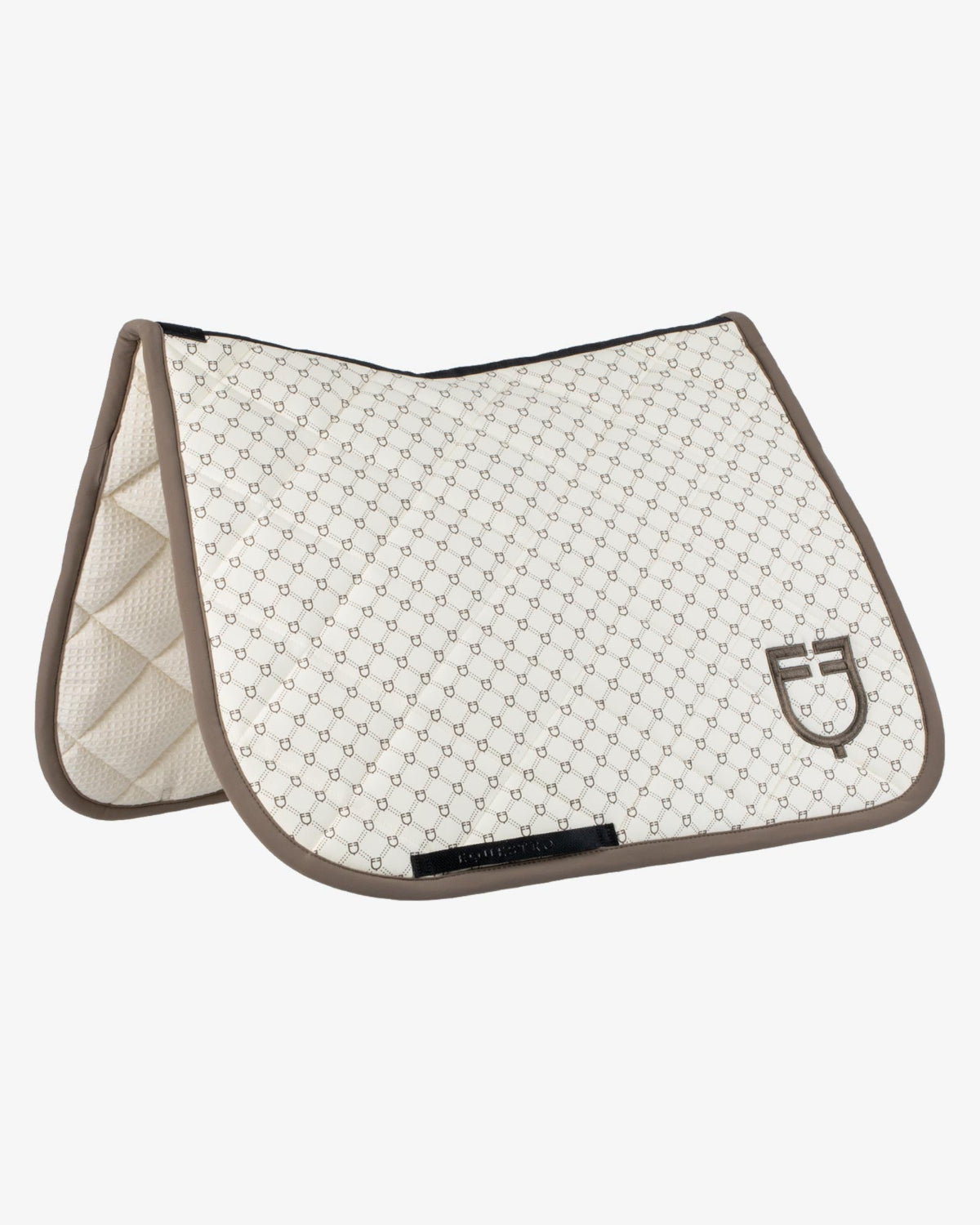 Equestro Monogram Dressage Saddle Pad - Antique White / Walnut | Malvern Saddlery