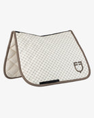 Equestro Monogram Dressage Saddle Pad - Antique White / Walnut | Malvern Saddlery