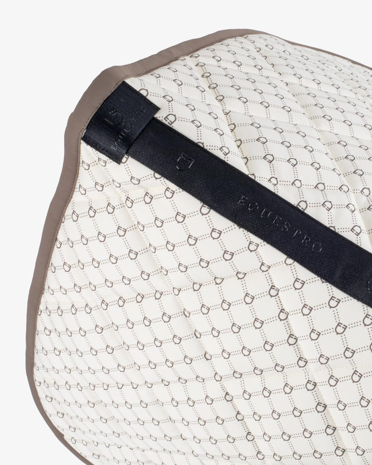 Equestro Monogram Dressage Saddle Pad - Antique White / Walnut | Malvern Saddlery