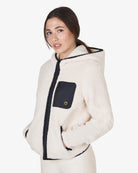 Equestro Teddy Zip Hooded Jacket - Antique White | Malvern Saddlery