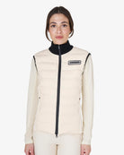 Equestro Technical Blend Vest - Antique Vest; shown on woman on white background | Malvern Saddlery