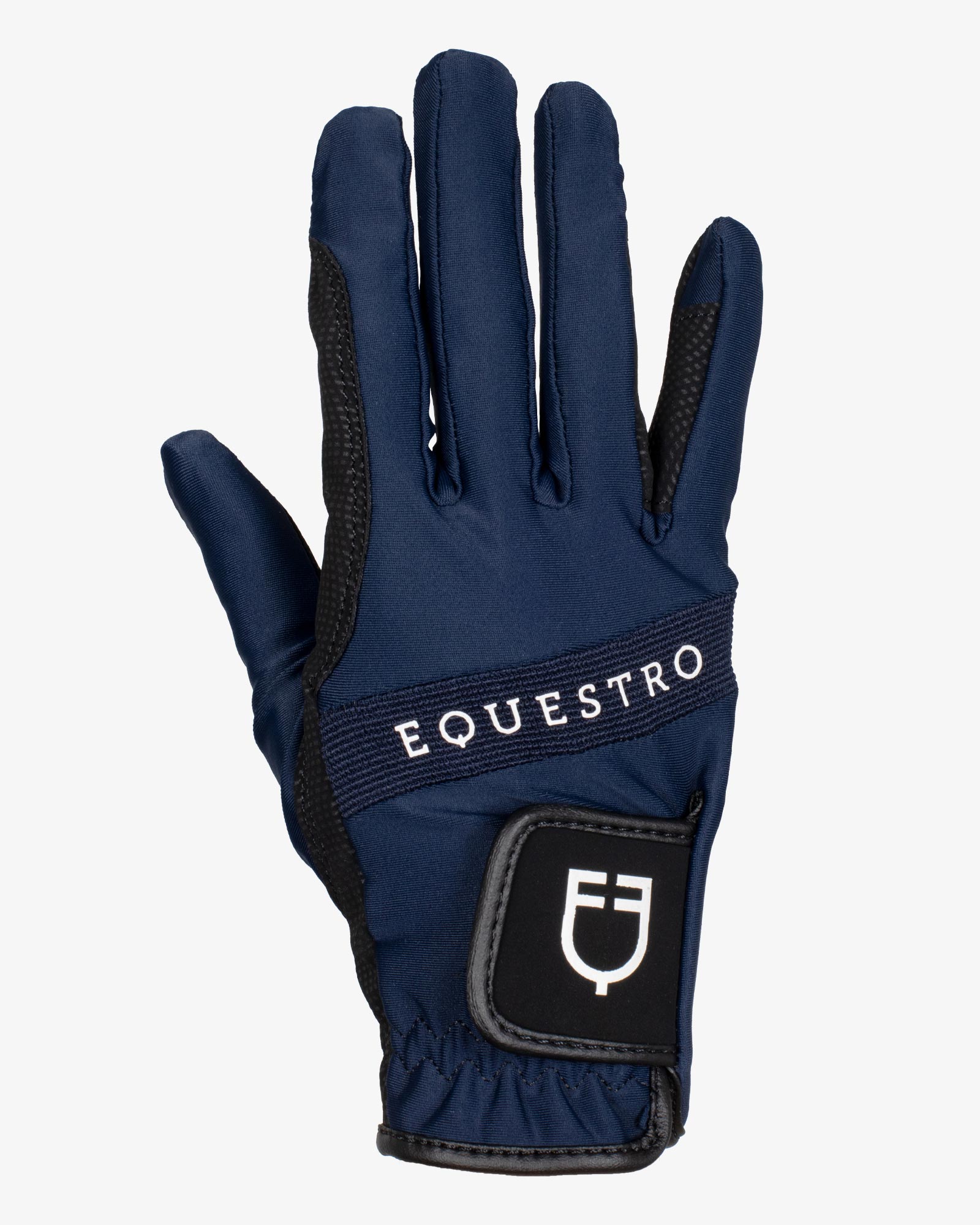 Equestro Logo Technical Riding Gloves - Navy/White | Malvern Saddlery