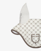 Equestro Monogram Ear Bonnet - Antique White & Walnut status print | Horse Care | Malvern Saddlery