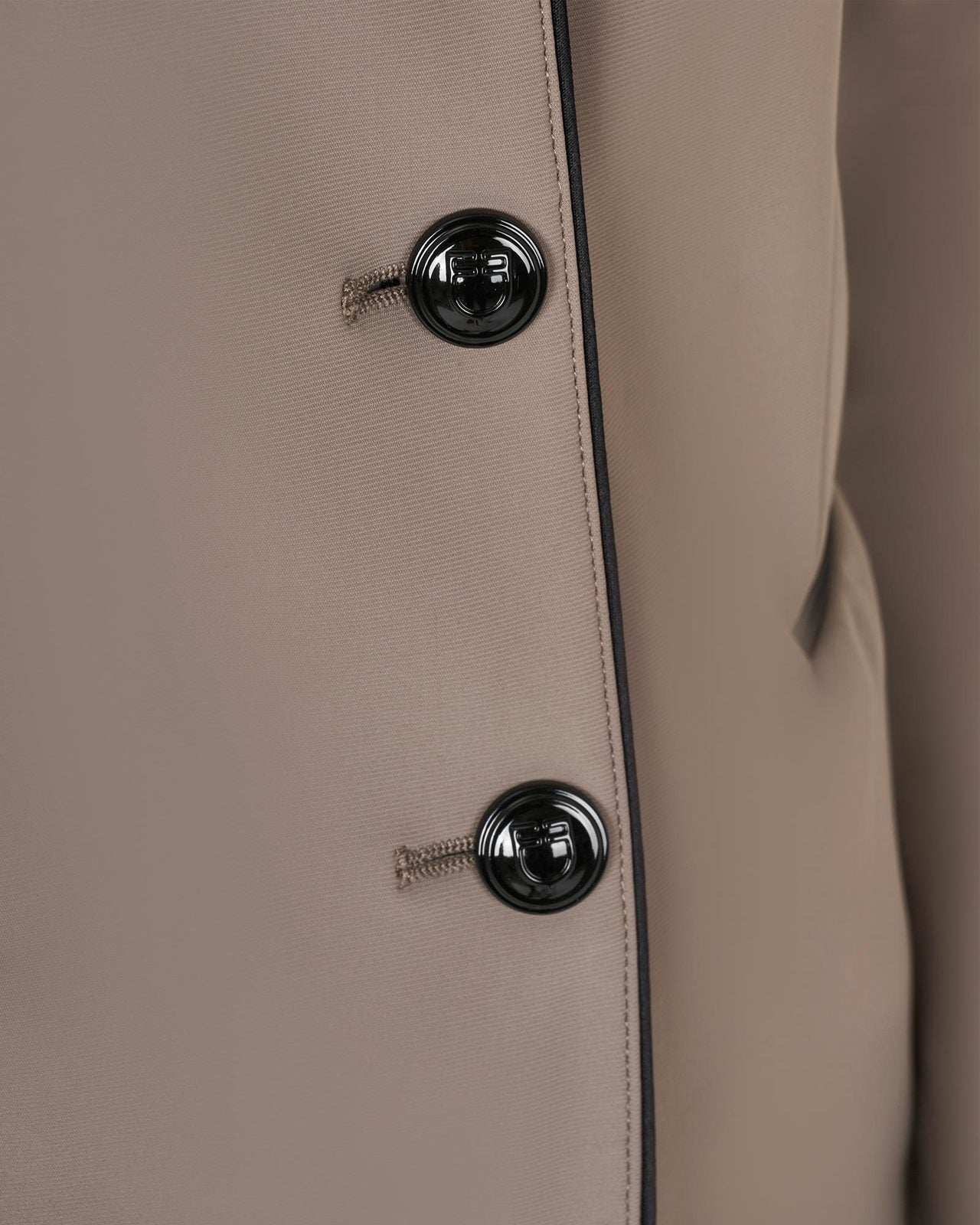 Equestro Women's Elegance Show Coat - Walnut; button detail | Equestrian Competition Apparel | Malvern Saddlery