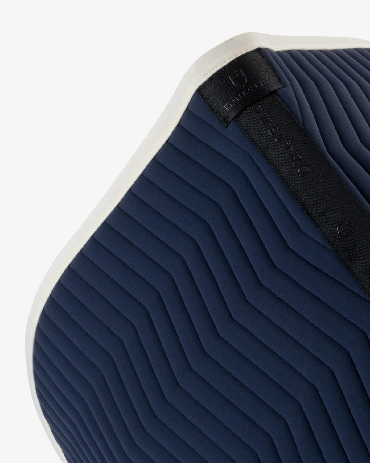Equestro Wave Dressage Saddle Pad - Navy/Antique White; top detail | Malvern Saddlery
