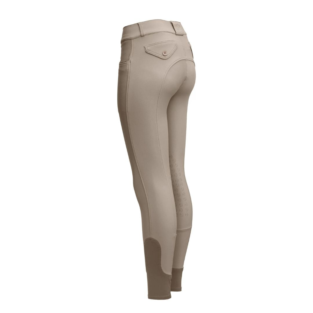 Halter Ego Hunter Knee Grip Breeches - Beige, back view | Malvern Saddlery