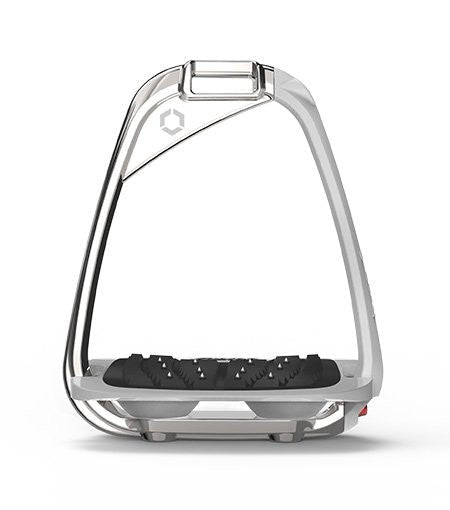 Flex-On IR-ON S Safety Stirrup - Chrome Silver frame, grey footbed