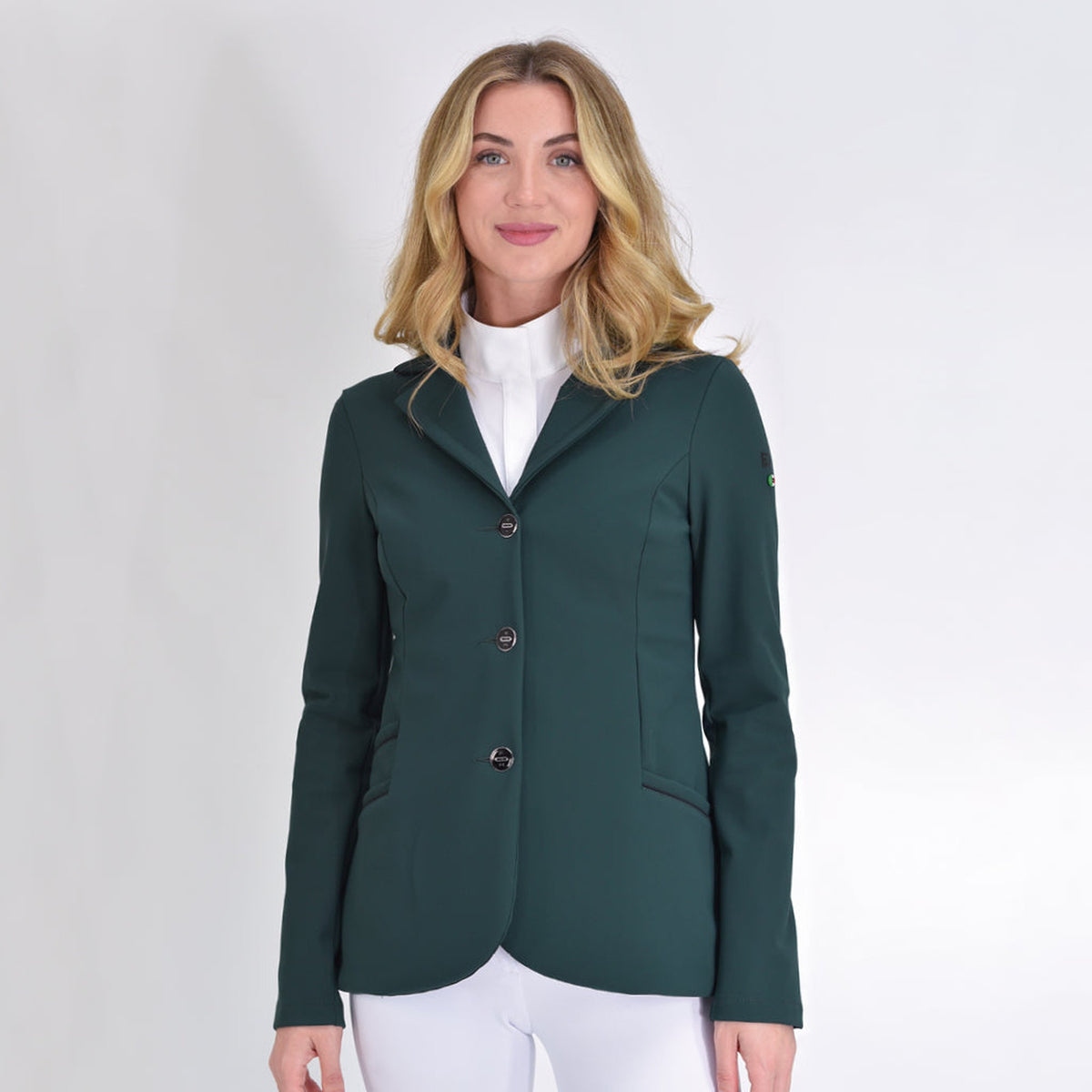 For Horses Boheme Women's Show Jacket in Deep Green front view