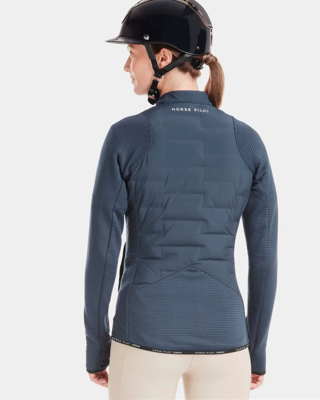 Horse Pilot Women's Storm Jacket - Navy, back view | Equestrian Outerwear | Malvern Saddlery