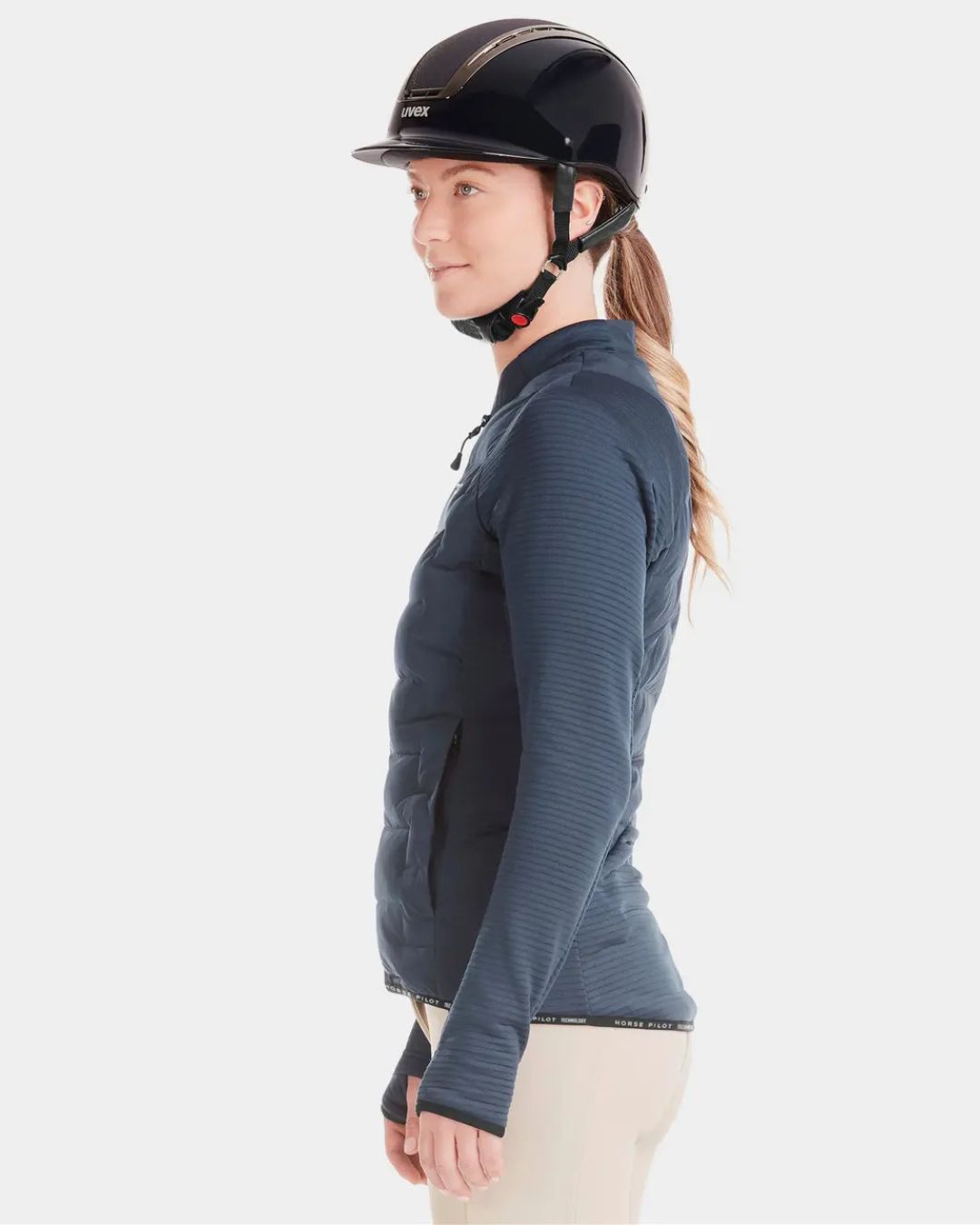 Horse Pilot Women's Storm Jacket - Navy, side view | Equestrian Outerwear | Malvern Saddlery
