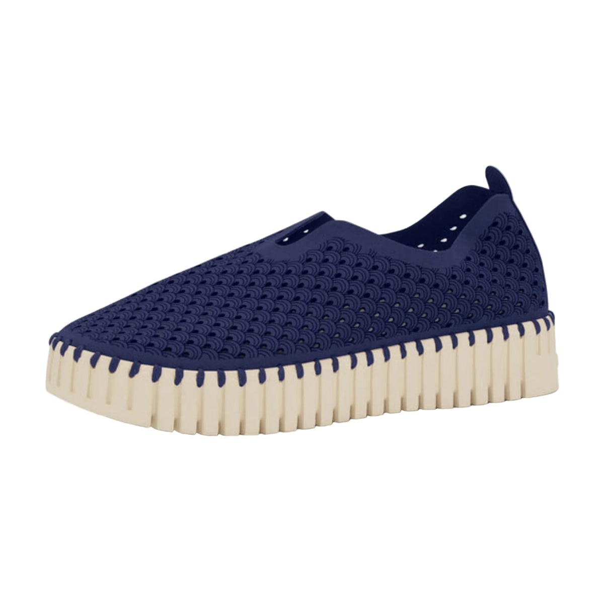 Indigo Ilse Jacobsen Tulip 3373 Platform Slip-On women's casual shoe with signature laser-cut microfiber and cushioned platform outsole