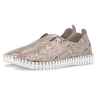 Ilse Jacobsen Tulip Metallic Slip on Shoe -Snake Print, pair of shoes | Malvern Saddlery