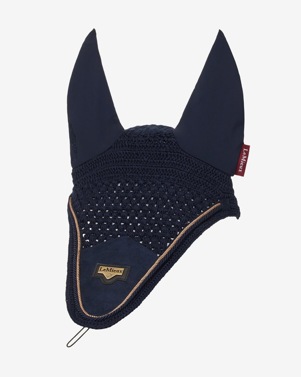 LeMieux Puissance Ear Bonnet - Navy, on whit e background | Malvern Saddlery