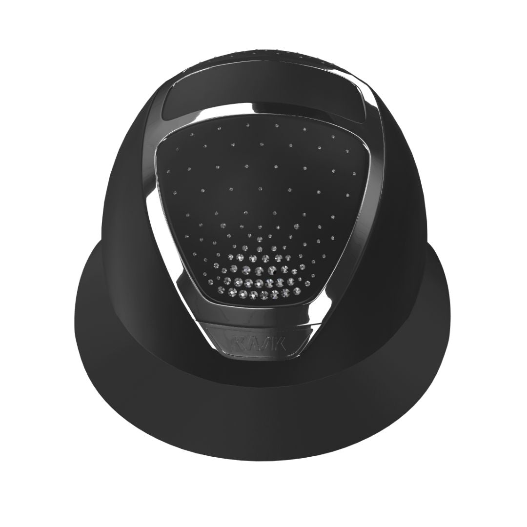 KASK Equestrian Star Lady Chrome helmet with Passage crystal design, black helmet. configurator generated image | Malvern Saddlery