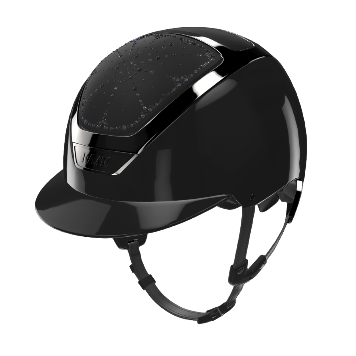 KASK Dogma Riviera Shine Equestrian Helmet -Black with Graphite Swarovski crystals | Malvern Saddlery