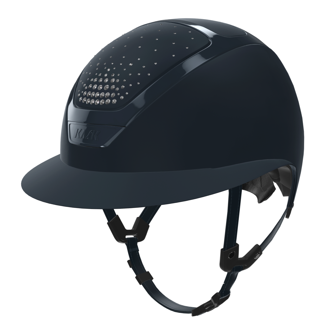 KASK Star Lady Chrome Passage Helmet in Navy & clear swarovski crystals | Malvern Saddlery